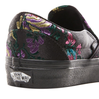 Vans Festival Satin Classic Slip-On Classic Womens - (Festival Satin) Black/Black VN0A38F7ULN Shoes