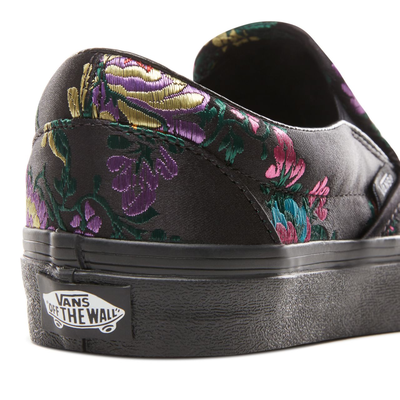 Vans Festival Satin Classic Slip-On Classic Womens - (Festival Satin) Black/Black VN0A38F7ULN Shoes