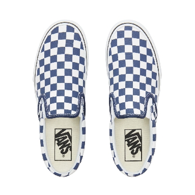 Vans Checkerboard Classic Slip-On Platform Classic Womens - (Checkerboard) Medieval Blue/True White VA3JEZS4D Shoes