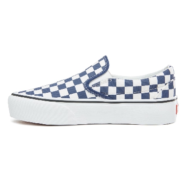 Vans Checkerboard Classic Slip-On Platform Classic Womens - (Checkerboard) Medieval Blue/True White VA3JEZS4D Shoes