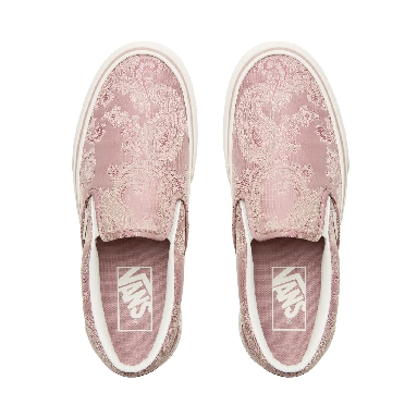 Vans Satin Paisley Classic Slip-On Platform Classic Womens - (Satin Paisley) Mauve/Snow White V0018EU82 Shoes