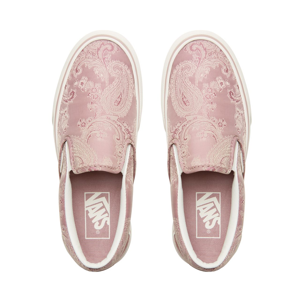 Vans Satin Paisley Classic Slip-On Platform Classic Womens - (Satin Paisley) Mauve/Snow White V0018EU82 Shoes