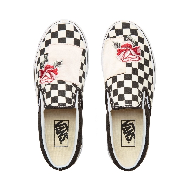 Vans Satin Patchwork Classic Slip-On Classic Womens - (Satin Patchwork) Checker/Rose VA38F7U7O Shoes