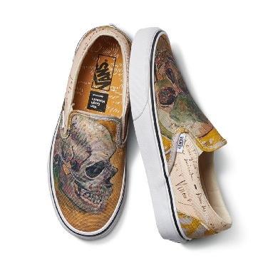 Vans x Van Gogh Museum Classic Slip-On Classic Womens - (Vincent Van Gogh) Skull/True White VA38F7U48 Shoes