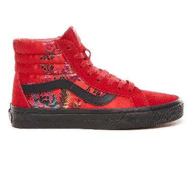 Vans Festival Satin Sk8-Hi Reissue Classic Womens - (Festival Satin) Red/Black VN0A2XSBULP Shoes