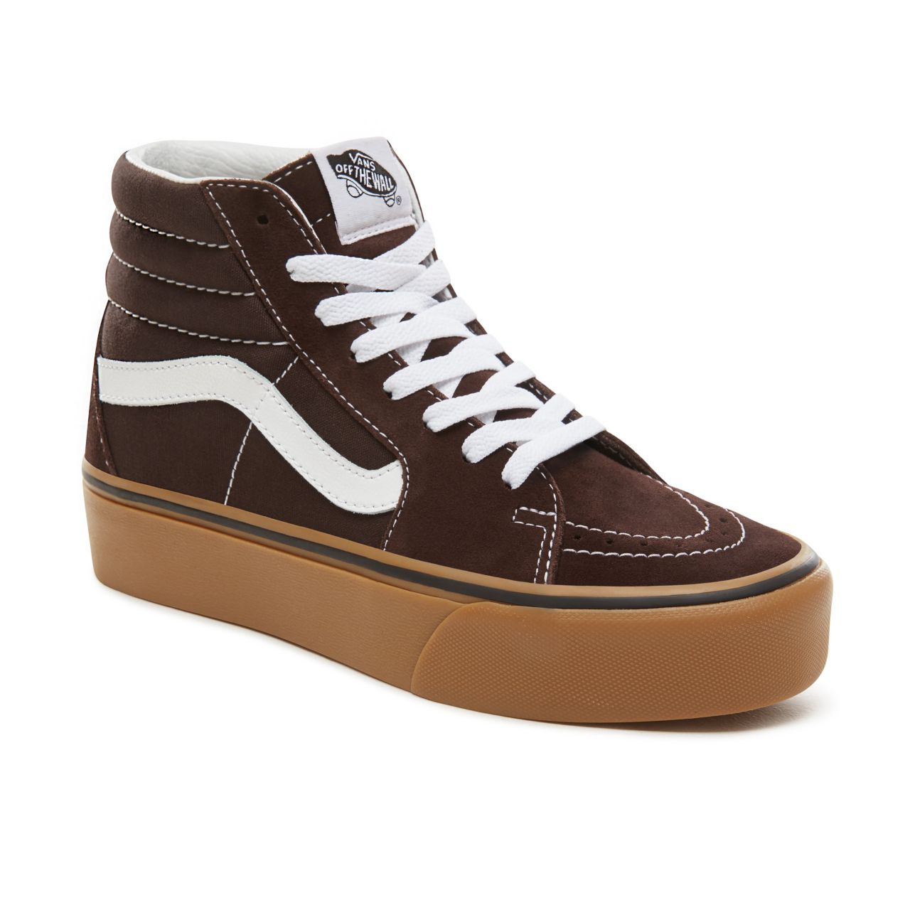 Vans Suede Gum Sk8-Hi Platform 2.0 Classic Womens - (Gum) Chocolate Torte/True White VA3TKNUCC Shoes