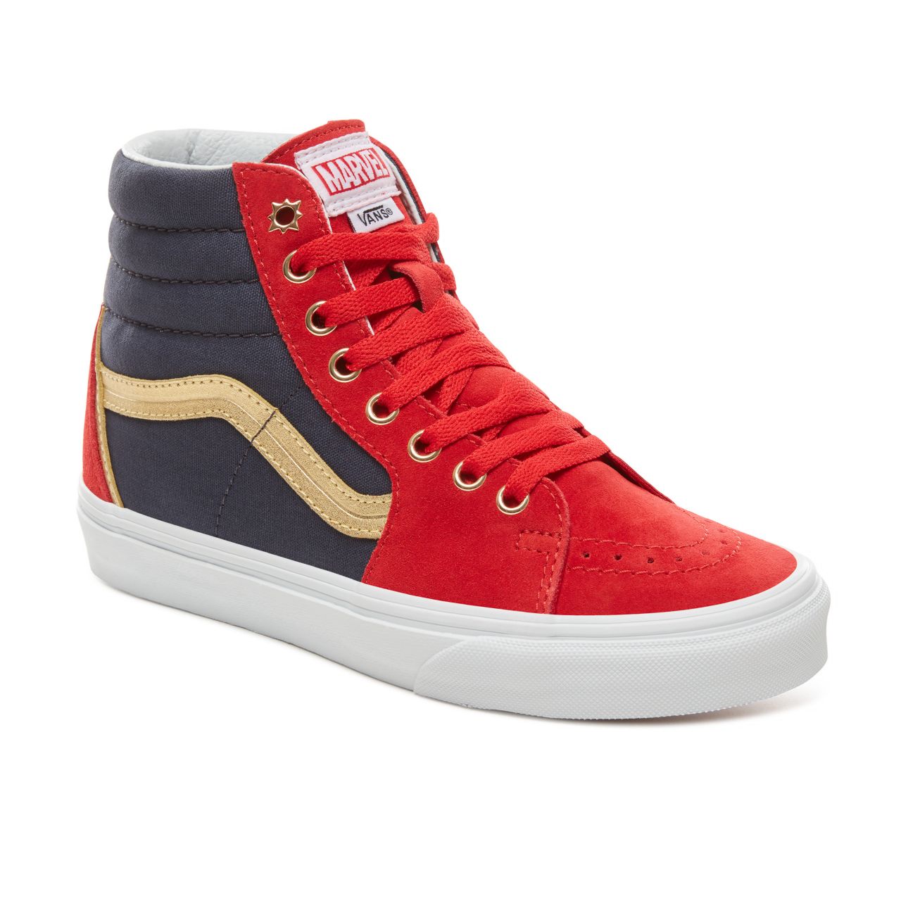 Vans X Marvel SK8-Hi Classic Womens - (Marvel) Captain Marvel/True White VA38GEUBI Shoes