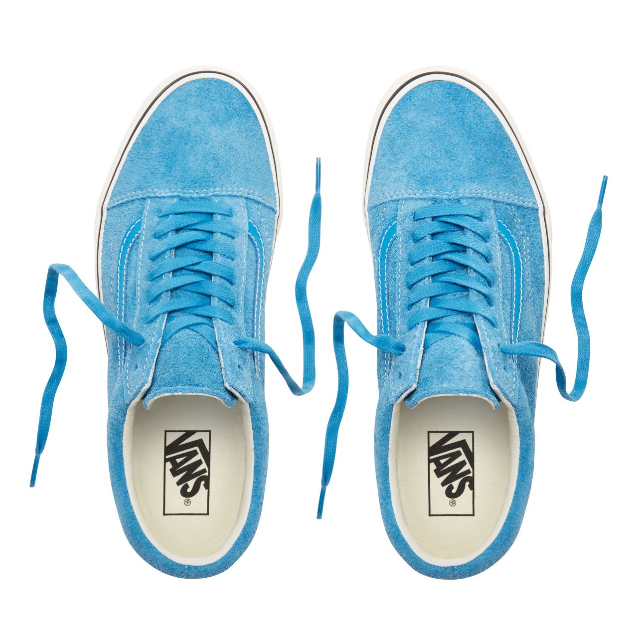 Vans Hairy Suede Old Skool Classic Mens Womens - (Hairy Suede) Indigo Bunting/Snow White VN0A38G1UNH Shoes