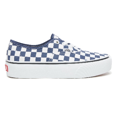 Vans Checkerboard Authentic Platform 2.0 Classic Womens - (Checkerboard) Medieval Blue/True White VA3AV8S4D Shoes