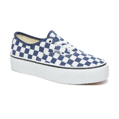 Vans Checkerboard Authentic Platform 2.0 Classic Womens - (Checkerboard) Medieval Blue/True White VA3AV8S4D Shoes