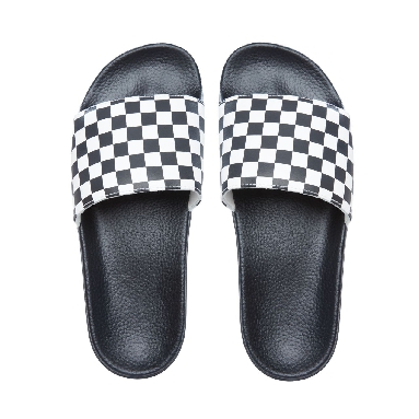 Vans Checkerboard Slide-On Sandals Mens Womens - White V4KIIP9 Shoes