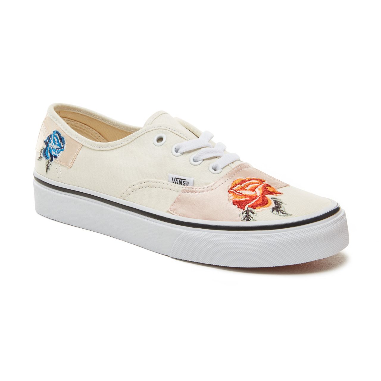 Vans Satin Patchwork Authentic Classic Womens - (Satin Patchwork) Classic White/True White VA38EMU5Q Shoes