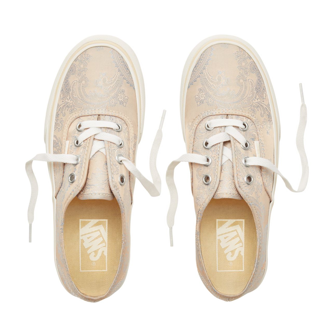 Vans Satin Paisley Authentic Platform 2.0 Classic Womens - (Satin Paisley) Nude/Snow White VA3AV8U6M Shoes