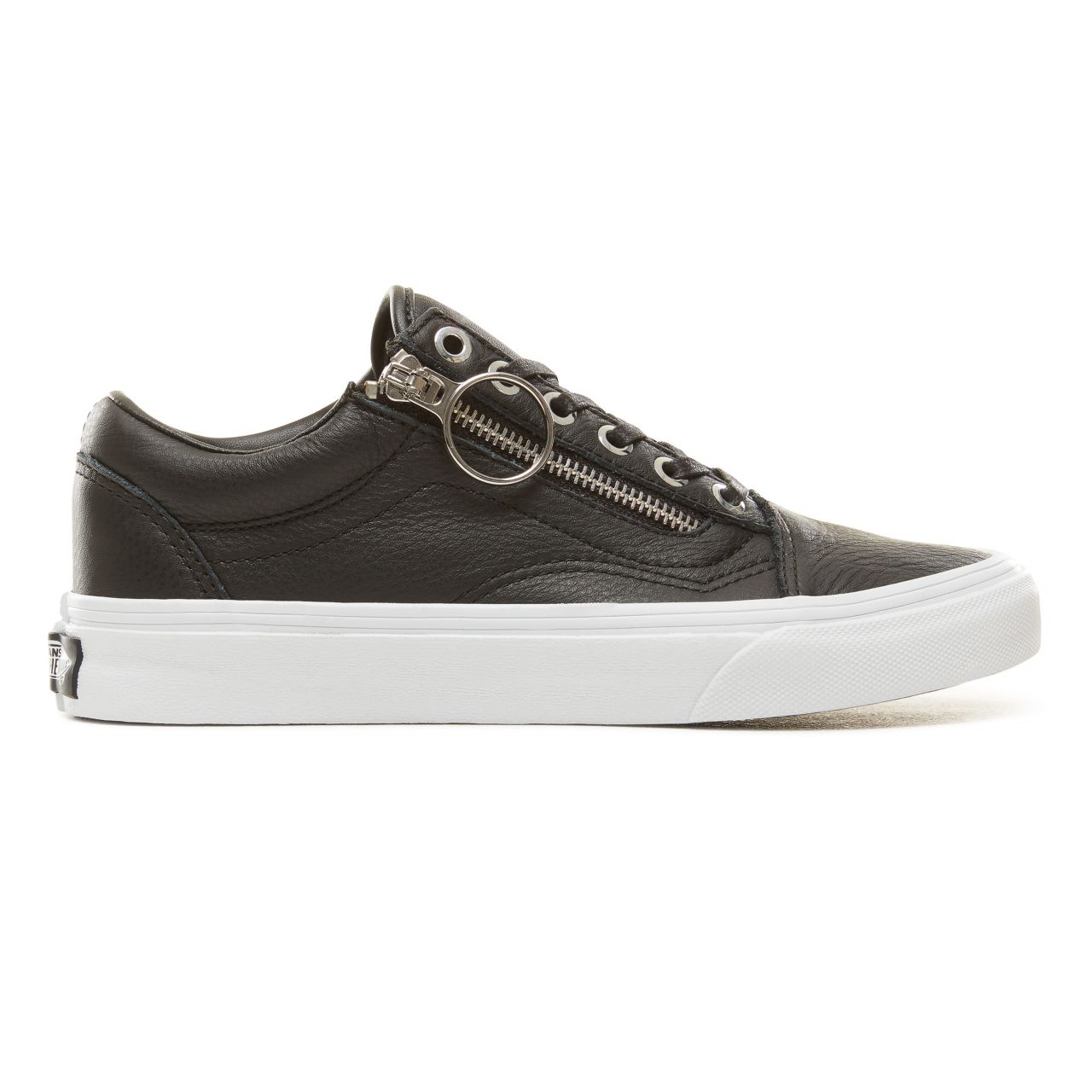 Vans Metal Hardware Old Skool Zip Classic Womens - (Metal Hardware) Black/True White VA3493UB8 Shoes