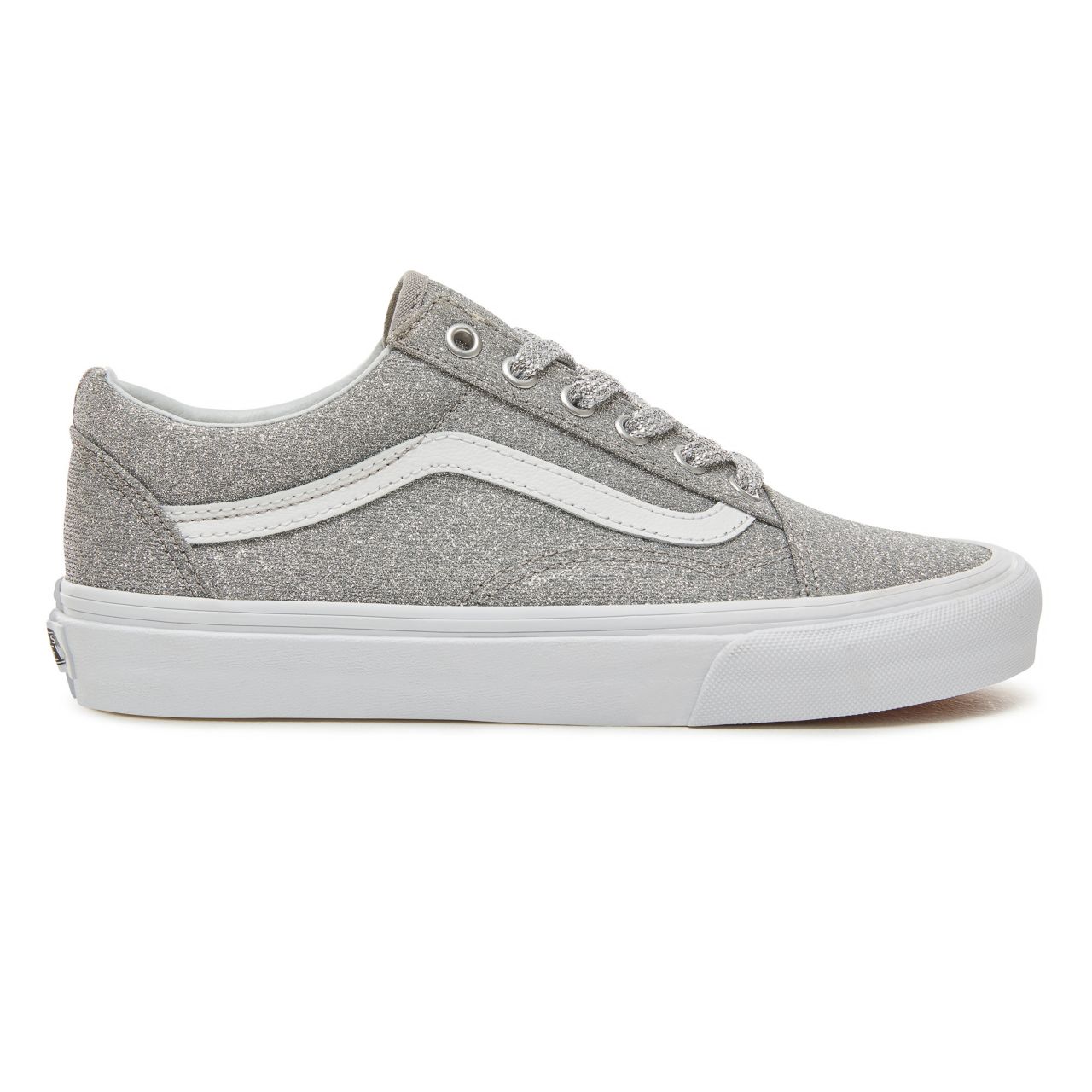 Vans Lurex Glitter Old Skool Classic Womens - (Lurex Glitter) Silver/True White VA38G1UAW Shoes