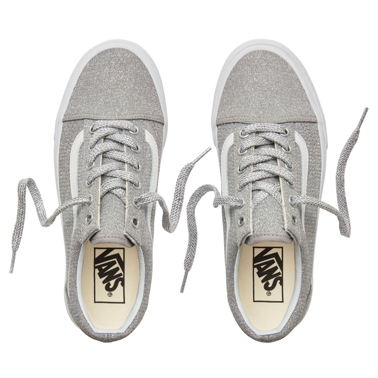 Vans Lurex Glitter Old Skool Classic Womens - (Lurex Glitter) Silver/True White VA38G1UAW Shoes