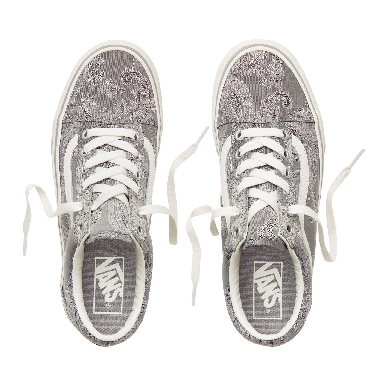 Vans Satin Paisley Old Skool Platform Classic Womens - (Satin Paisley) Gray/Snow White VA3B3UUB3 Shoes