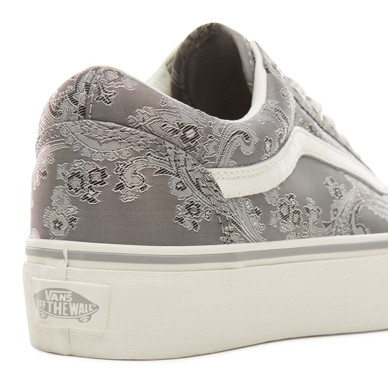 Vans Satin Paisley Old Skool Platform Classic Womens - (Satin Paisley) Gray/Snow White VA3B3UUB3 Shoes