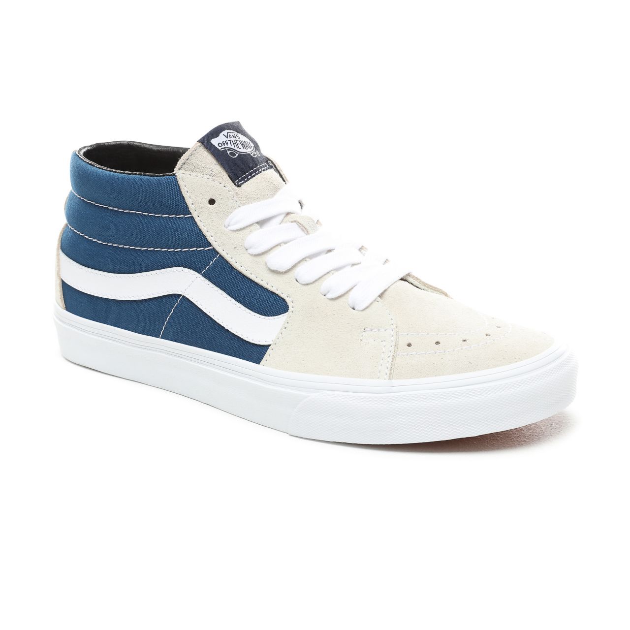 Vans Retro Skate Sk8-Mid Classic Mens Womens - (Retro Skate) Turtledove/Sailor Blue VN0A3WM3VP8 Shoes