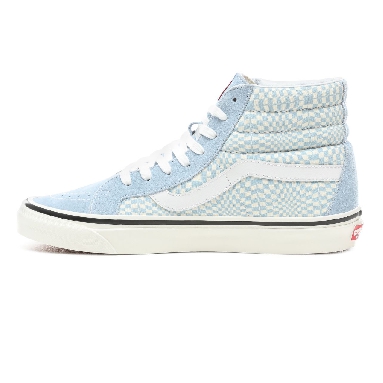 Vans Anaheim Factory Sk8-Hi 38 Dx Classic Mens Womens - (Anaheim Factory) Og Light Blue/White/Warp Check VN0A38GFVSG Shoes