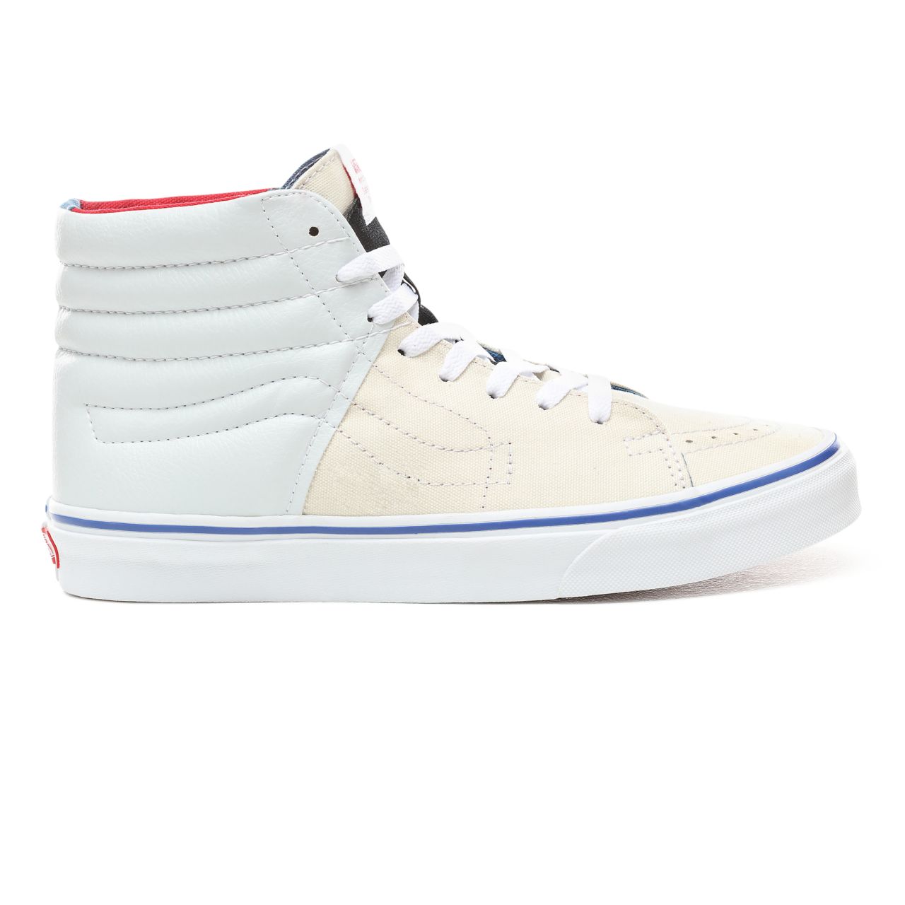 Vans Outside In Sk8-Hi Classic Mens Womens - (Outside In) Natural/Stv Navy/Red VN0A38GEVME Shoes