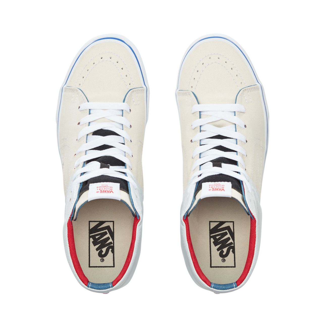 Vans Outside In Sk8-Hi Classic Mens Womens - (Outside In) Natural/Stv Navy/Red VN0A38GEVME Shoes