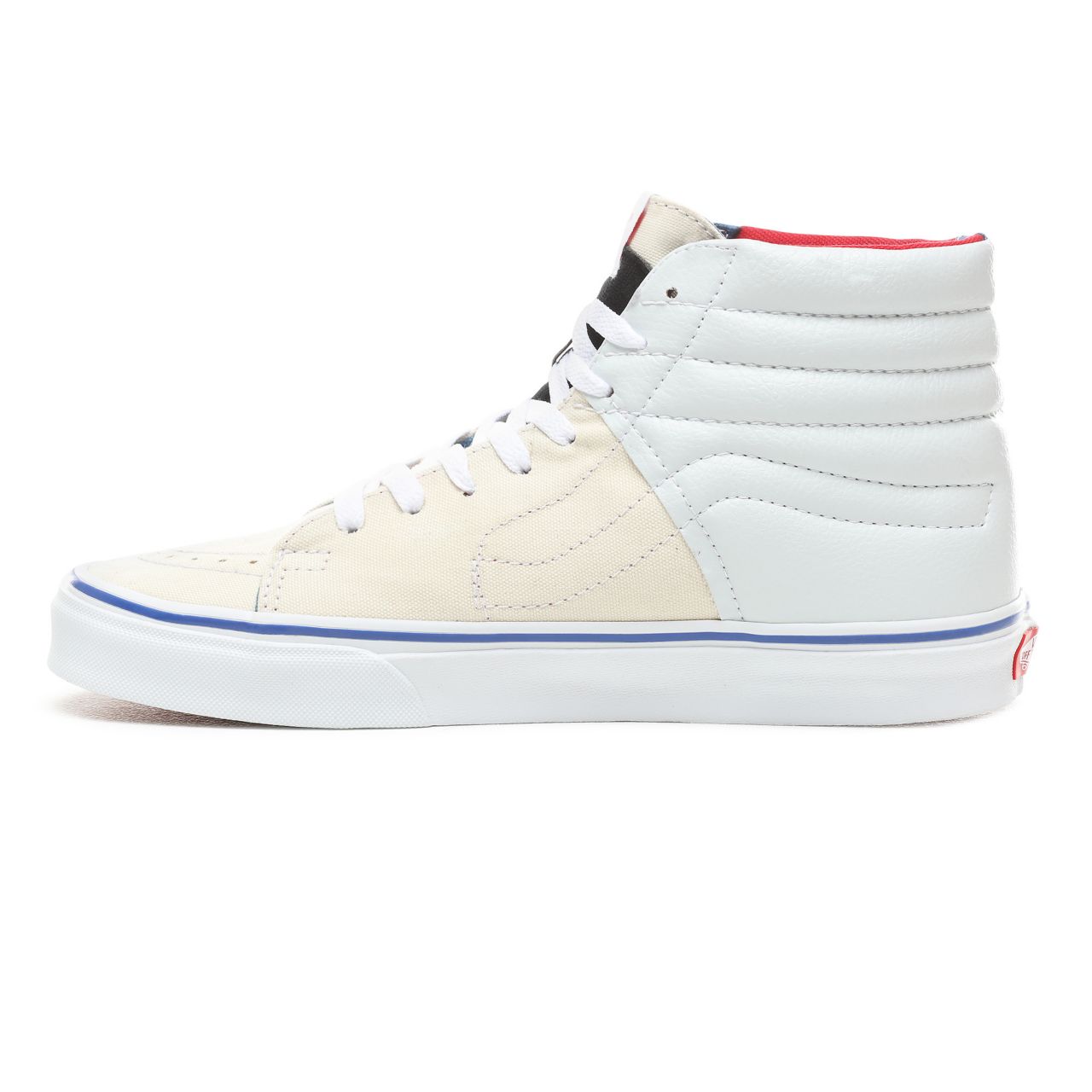 Vans Outside In Sk8-Hi Classic Mens Womens - (Outside In) Natural/Stv Navy/Red VN0A38GEVME Shoes