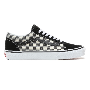 Vans Blur Check Old Skool Classic Mens Womens - (Blur Check) Black/Classic White VN0A38G1VJM Shoes