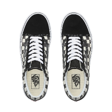 Vans Blur Check Old Skool Classic Mens Womens - (Blur Check) Black/Classic White VN0A38G1VJM Shoes