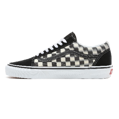 Vans Blur Check Old Skool Classic Mens Womens - (Blur Check) Black/Classic White VN0A38G1VJM Shoes