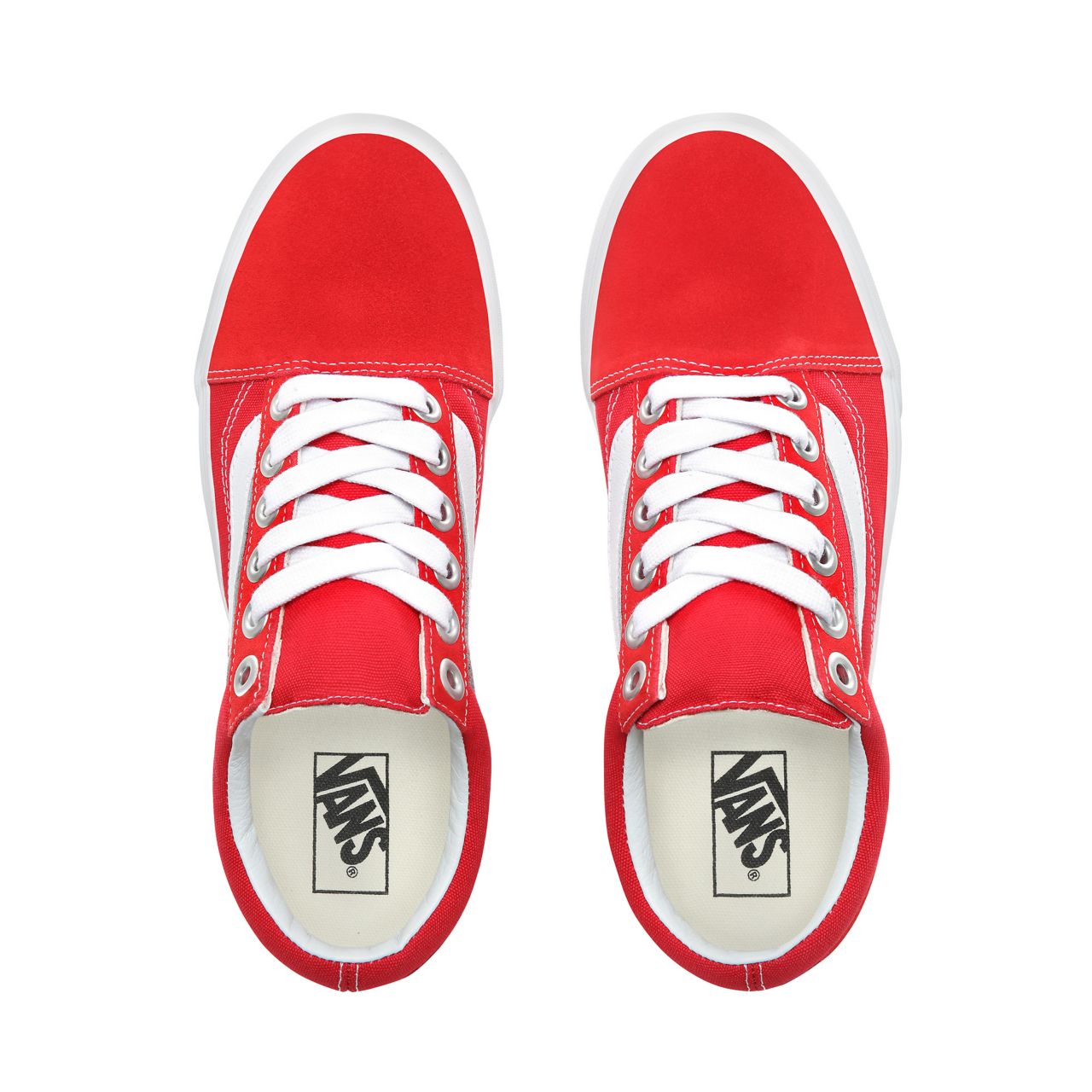 Vans Old Skool OS Classic Mens Womens - Racing Red/True White VN0A3WLYJV6 Shoes