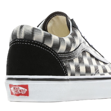 Vans Blur Check Old Skool Classic Mens Womens - (Blur Check) Black/Classic White VN0A38G1VJM Shoes