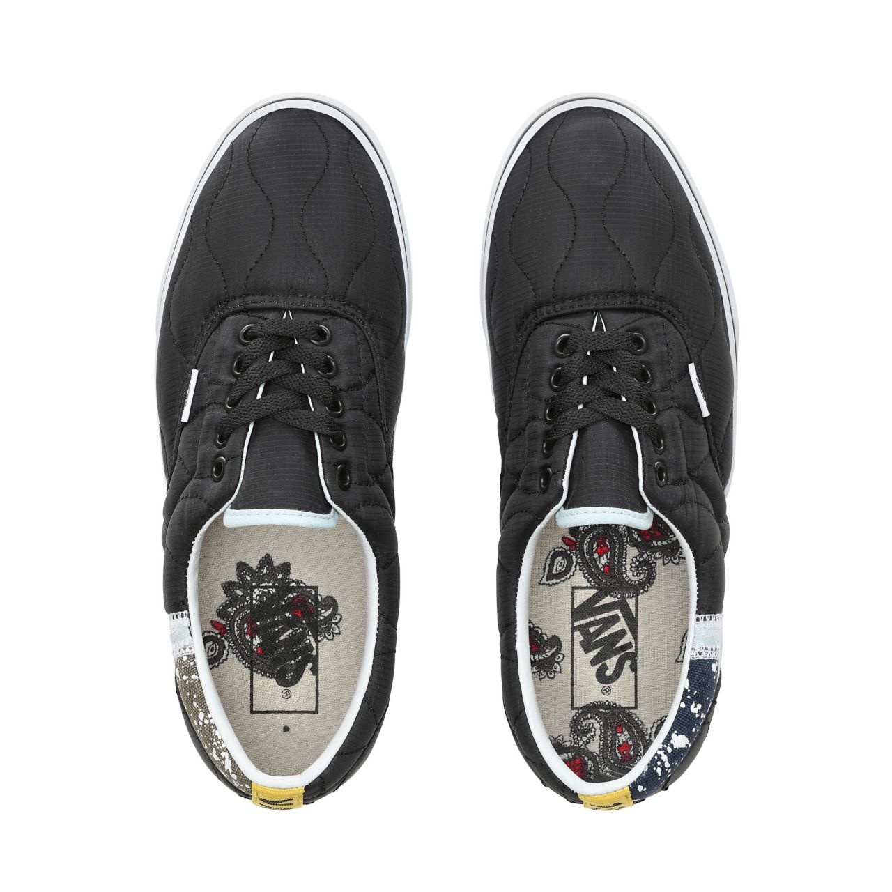 Vans Mixed Quilting Era Classic Mens Womens - (Mixed Quilting) Black/True White VN0A38FRVP6 Shoes