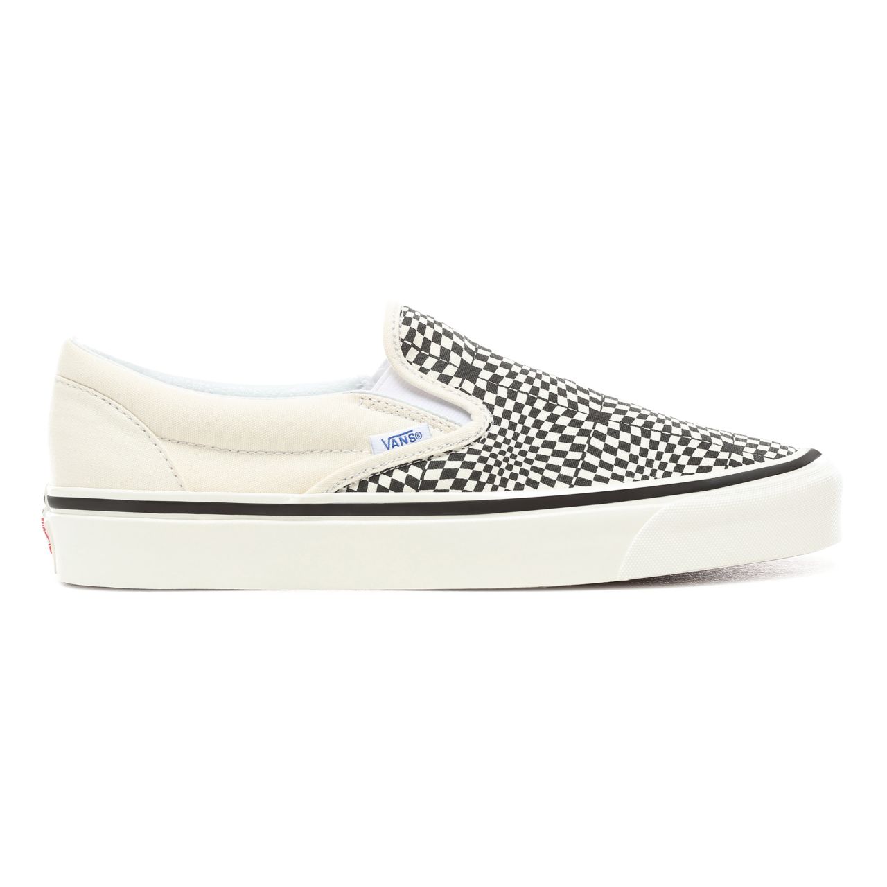 Vans Anaheim Factory Slip-On 98 DX Classic Mens Womens - (Anaheim Factory) Og Black/White/Warp Check VN0A3JEXVMY Shoes