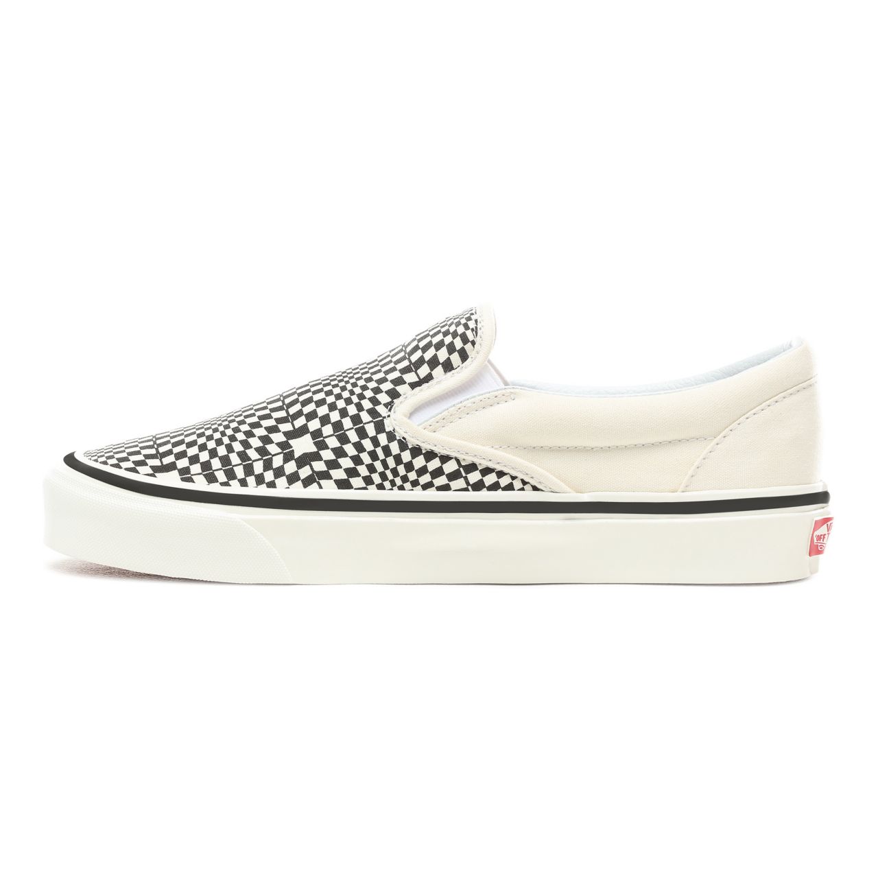 Vans Anaheim Factory Slip-On 98 DX Classic Mens Womens - (Anaheim Factory) Og Black/White/Warp Check VN0A3JEXVMY Shoes