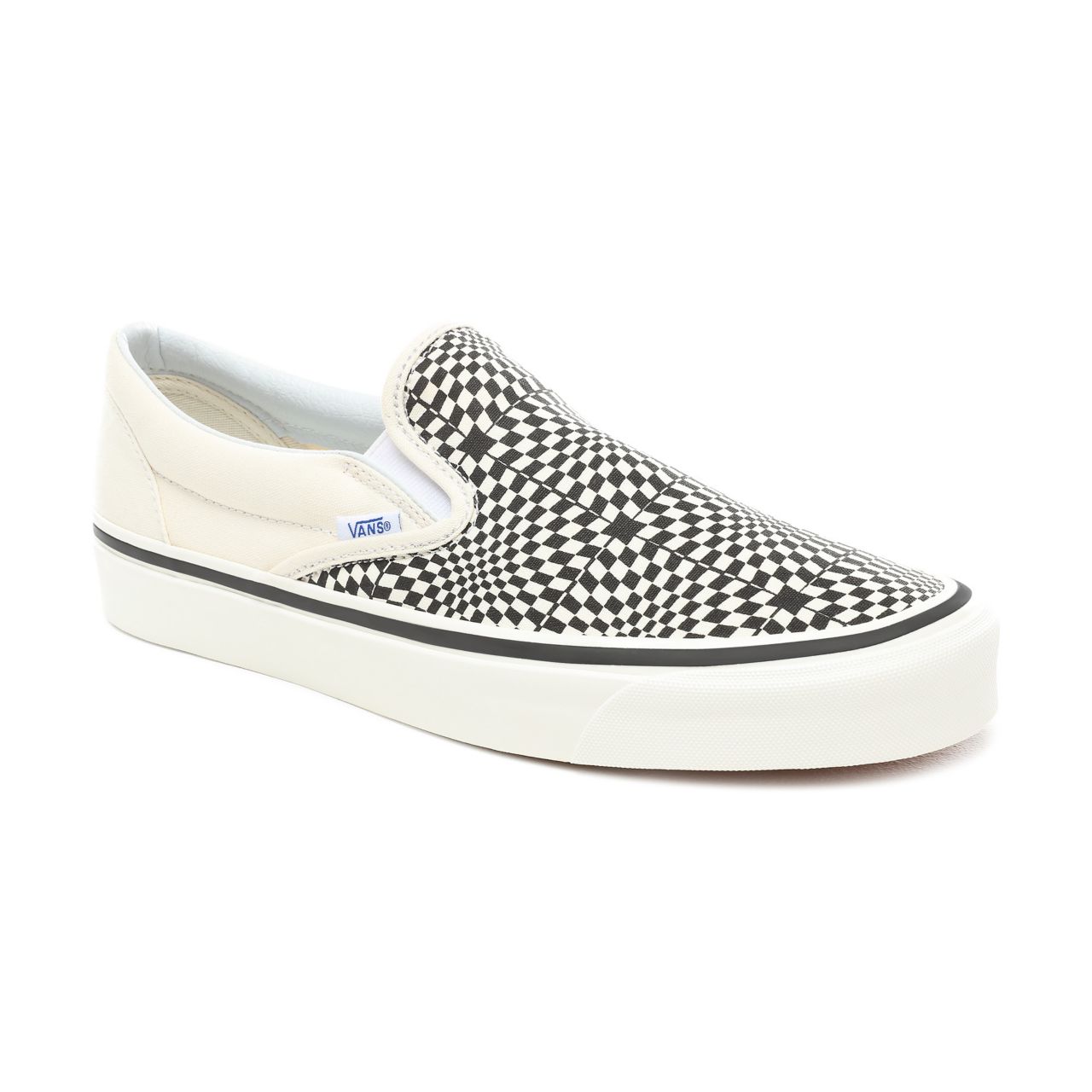 Vans Anaheim Factory Slip-On 98 DX Classic Mens Womens - (Anaheim Factory) Og Black/White/Warp Check VN0A3JEXVMY Shoes