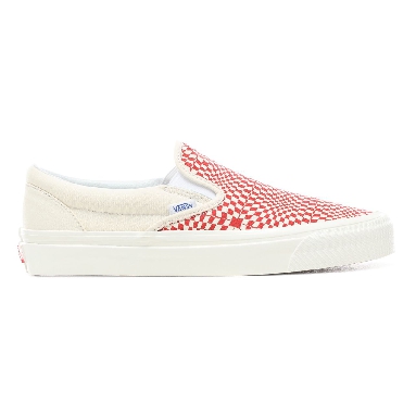 Vans Anaheim Factory Slip-On 98 DX Classic Mens Womens - (Anaheim Factory) Og Red/White/Warp Check VN0A3JEXVMZ Shoes