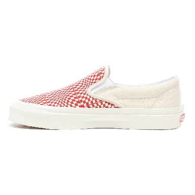 Vans Anaheim Factory Slip-On 98 DX Classic Mens Womens - (Anaheim Factory) Og Red/White/Warp Check VN0A3JEXVMZ Shoes