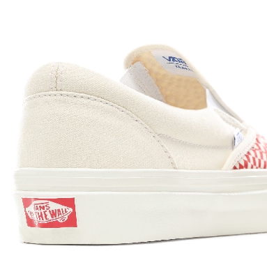 Vans Anaheim Factory Slip-On 98 DX Classic Mens Womens - (Anaheim Factory) Og Red/White/Warp Check VN0A3JEXVMZ Shoes