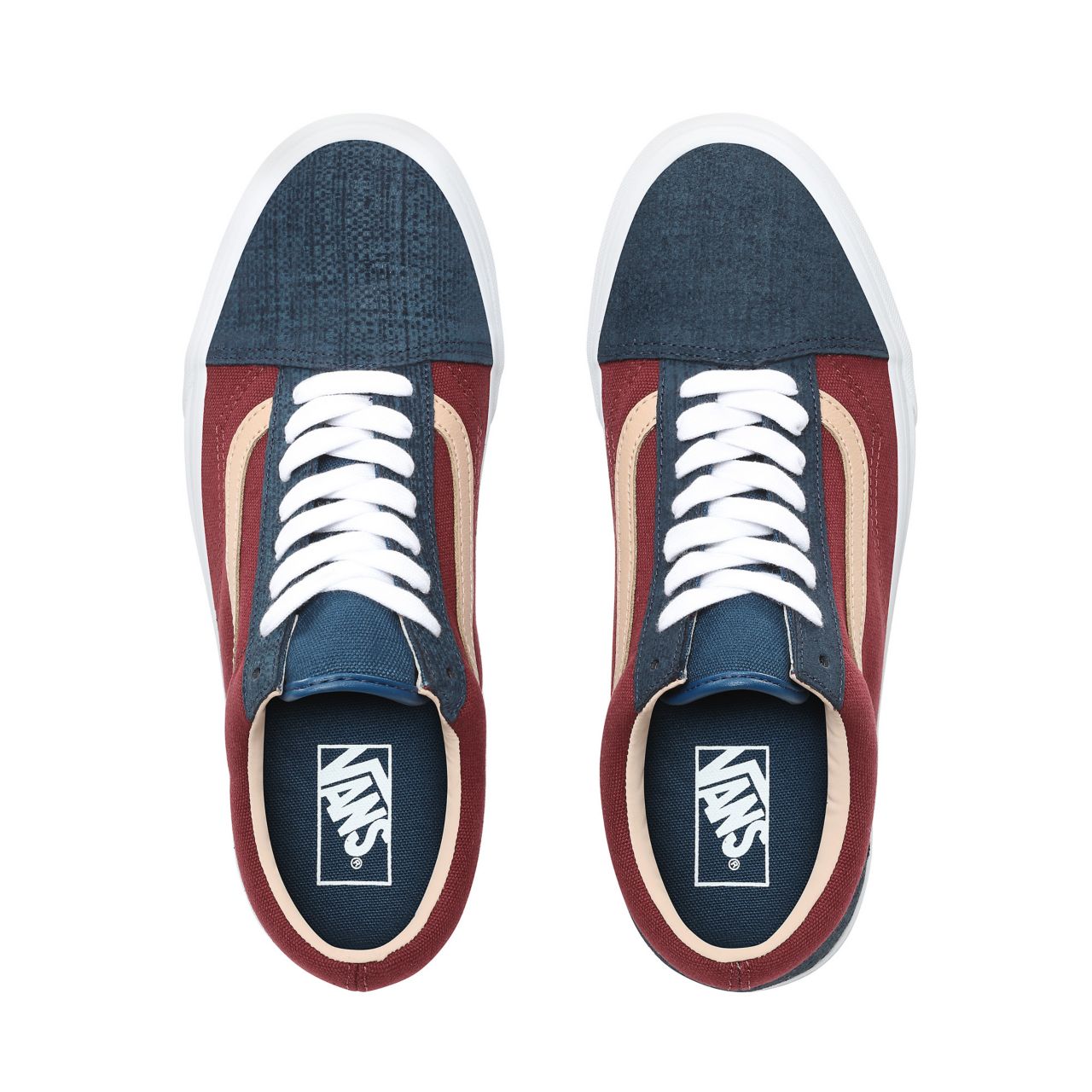 Vans Textured Suede Old Skool Classic Mens Womens - (Textured Suede) Sailor Blue/Port VN0A38G1VMN Shoes