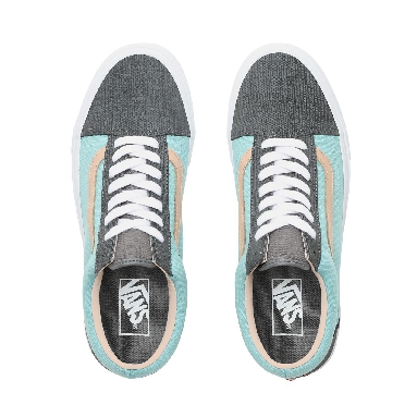 Vans Textured Suede Old Skool Classic Mens Womens - (Textured Suede) Pewter/Aqua Haze VN0A38G1VMM Shoes