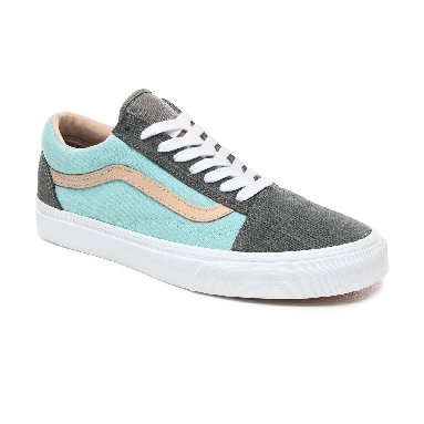 Vans Textured Suede Old Skool Classic Mens Womens - (Textured Suede) Pewter/Aqua Haze VN0A38G1VMM Shoes