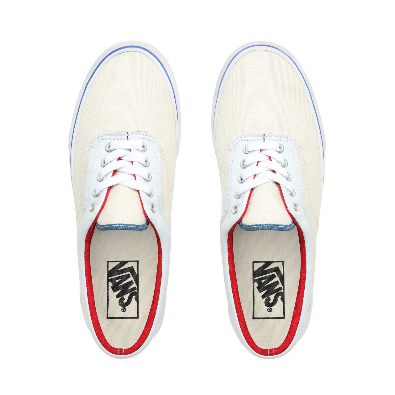 Vans Outside In Era Classic Mens Womens - (Outside In) Natural/Stv Navy/Red VN0A38FRVME Shoes