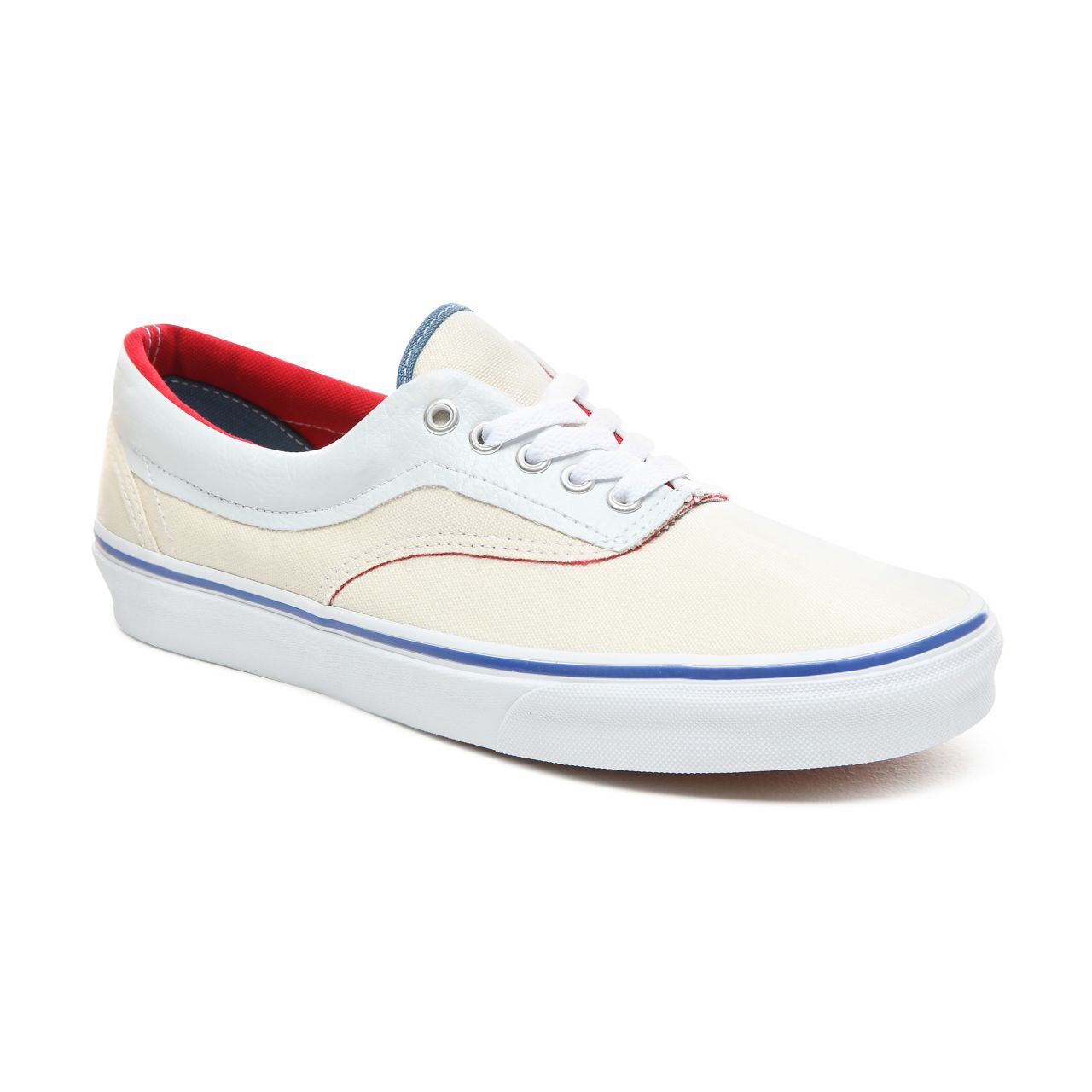 Vans Outside In Era Classic Mens Womens - (Outside In) Natural/Stv Navy/Red VN0A38FRVME Shoes