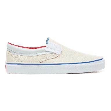 Vans Outside In Classic Slip-On Classic Mens Womens - (Outside In) Natural/Stv Navy/Red VN0A38F7VME Shoes