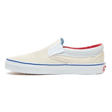 Vans Outside In Classic Slip-On Classic Mens Womens - (Outside In) Natural/Stv Navy/Red VN0A38F7VME Shoes