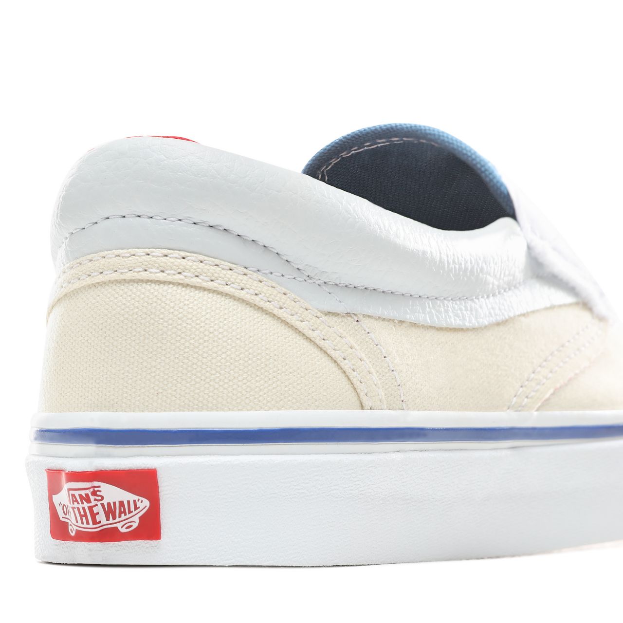 Vans Outside In Classic Slip-On Classic Mens Womens - (Outside In) Natural/Stv Navy/Red VN0A38F7VME Shoes