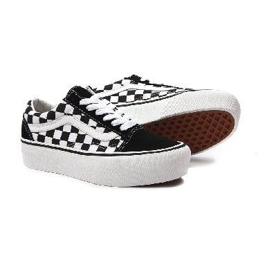 Vans Checkerboardboard Old Skool Platform Classic Mens Womens - Black-True White VN0A3B3UHRK Shoes