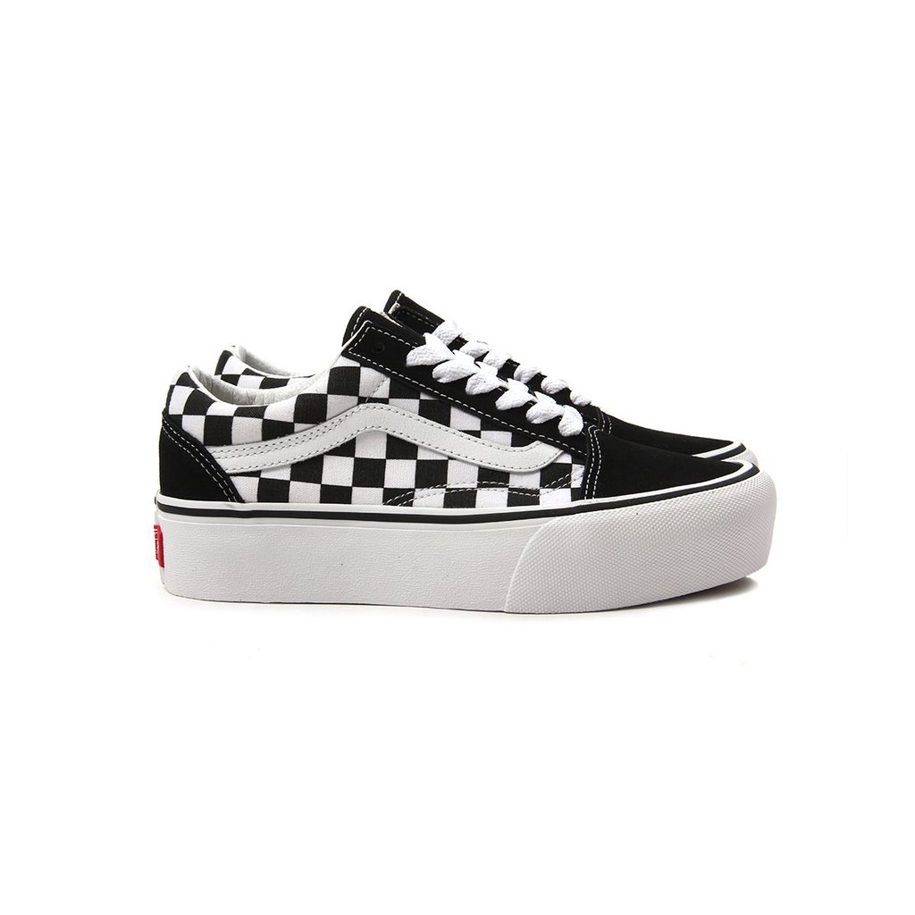 Vans Checkerboardboard Old Skool Platform Classic Mens Womens - Black-True White VN0A3B3UHRK Shoes