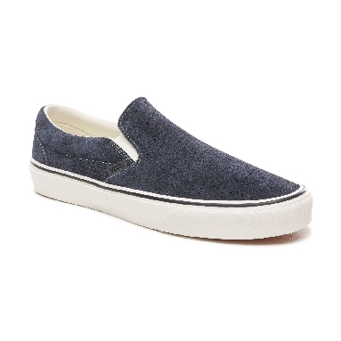 Vans Hairy Suede Classic Slip-On Classic Mens Womens - (Hairy Suede) Sky Captain/Snow White VN0A38F7ULQ Shoes